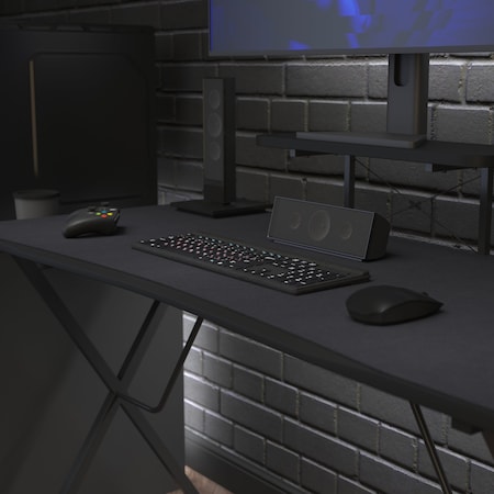Flash Furniture Black Micro Weave Anti-Slip Full Desktop Mouse Pad NAN-GM1031-BK-GG